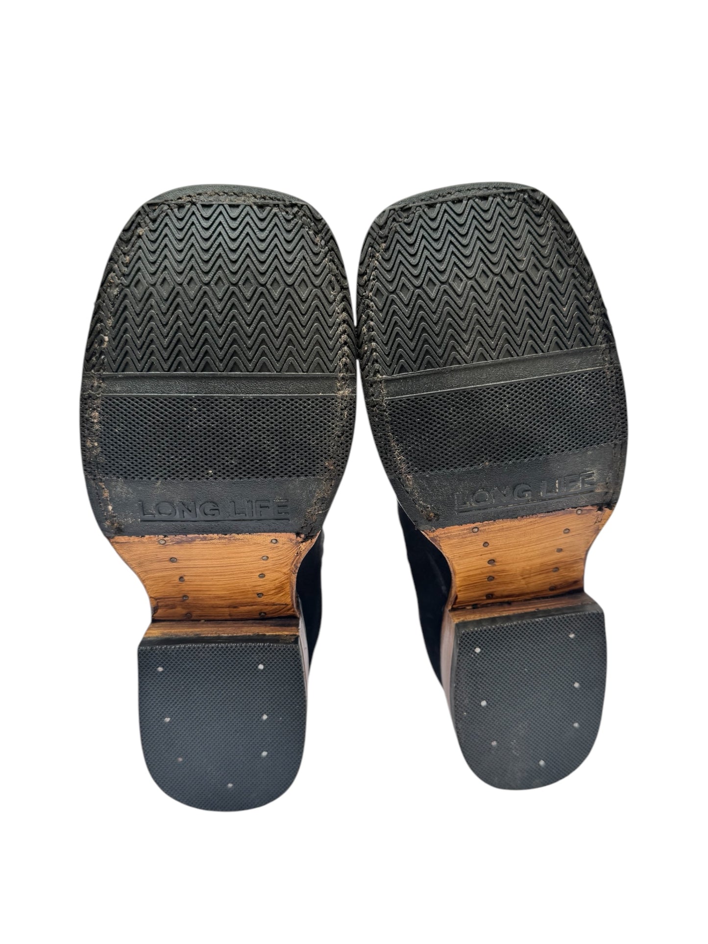 Botín Dama Horma Bulldog Diseño Trenza Negro